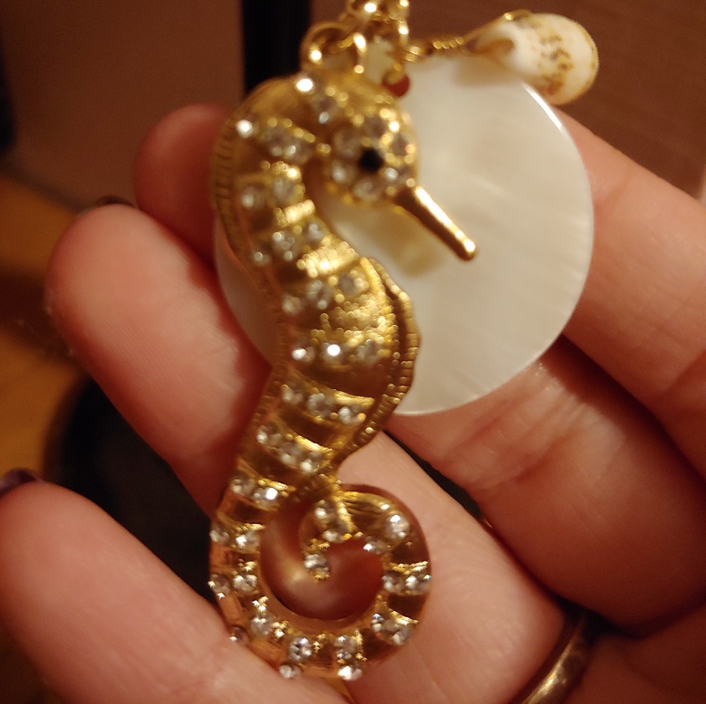 Charming Charlie gold seahorse necklace